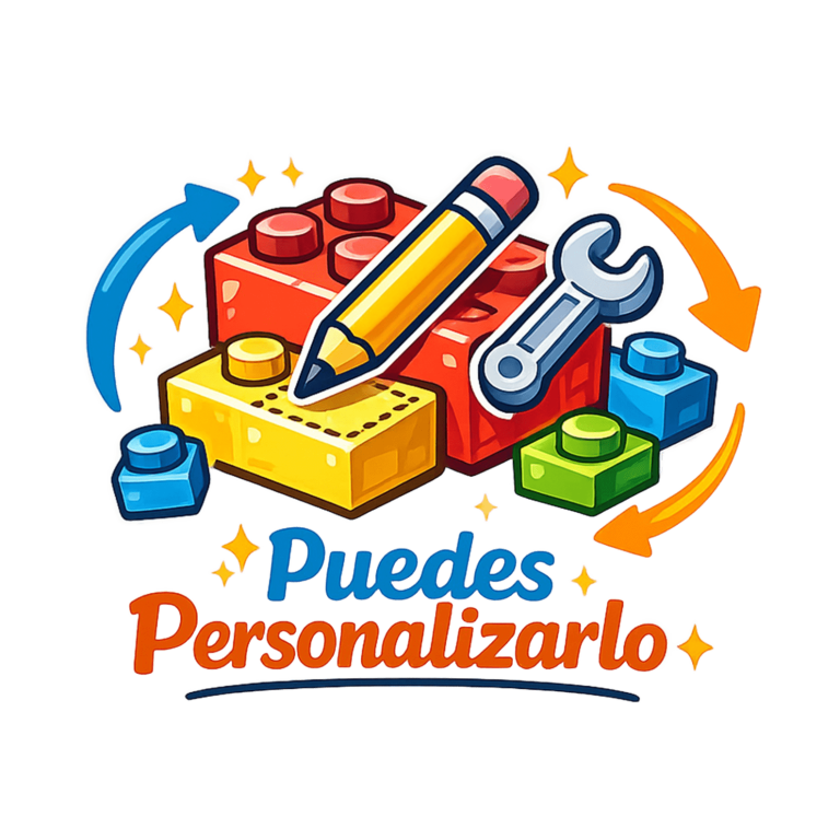 Personaliza los colores del set MOC Logotipo de piezas Lego indicando que puedes cambiar el color a cada una