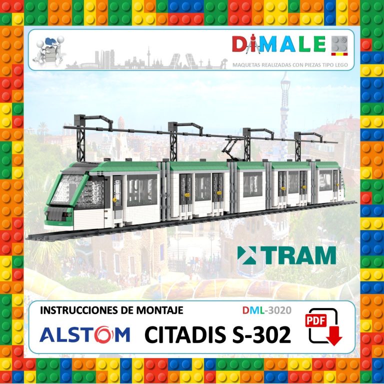 Instrucciones de montaje para el modelo de tranvía Citadis S-302 de Alstom.