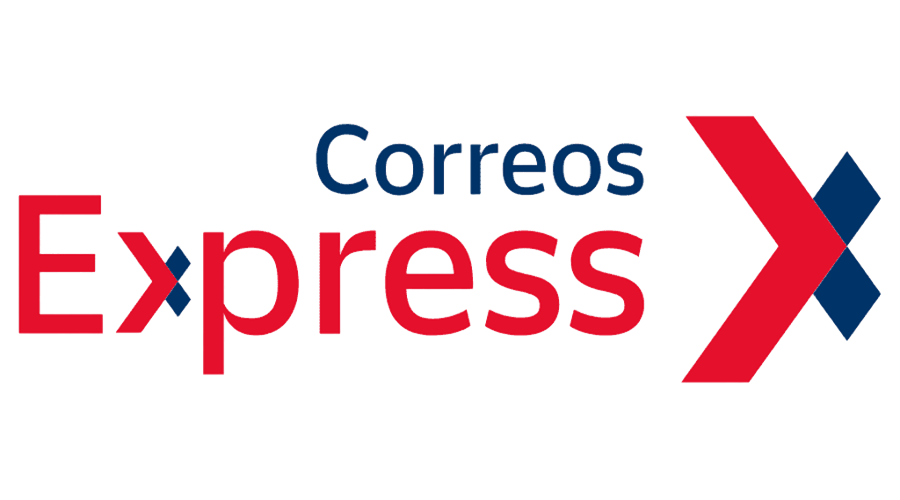 Logo de Correos Express, con texto en rojo y azul.