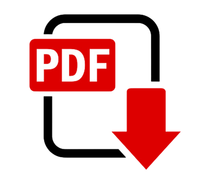 Icono de descarga de PDF con flecha hacia abajo y texto "PDF" en rojo.