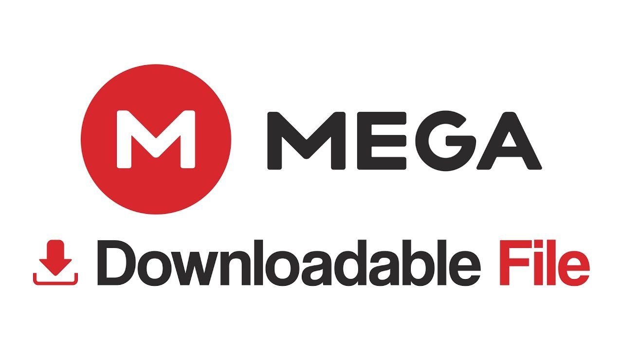 Logotipo de MEGA con el texto "File Downloadable" en formato claro y sencillo.