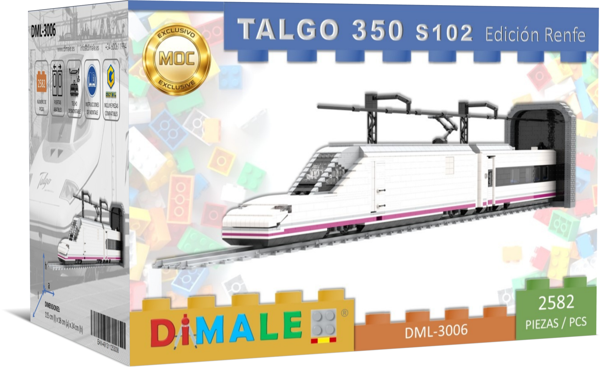 Tren Talgo 350 S102 en caja, modelo para montajes de ferromodelismo.