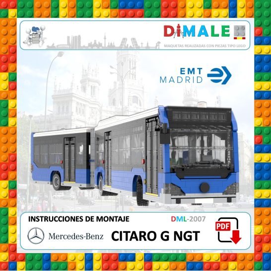 Maqueta de autobús EMT Madrid, modelo Citaro G NGT, con instrucciones de montaje.