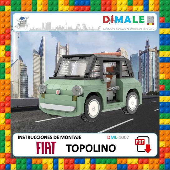 Instrucciones de montaje del coche FIAT Topolino de bloques de construcción.