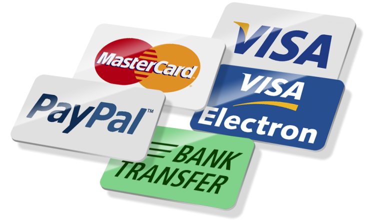 Pago definitivo del MOC Logotipos de métodos de pago: PayPal, VISA, MasterCard y transferencia bancaria.