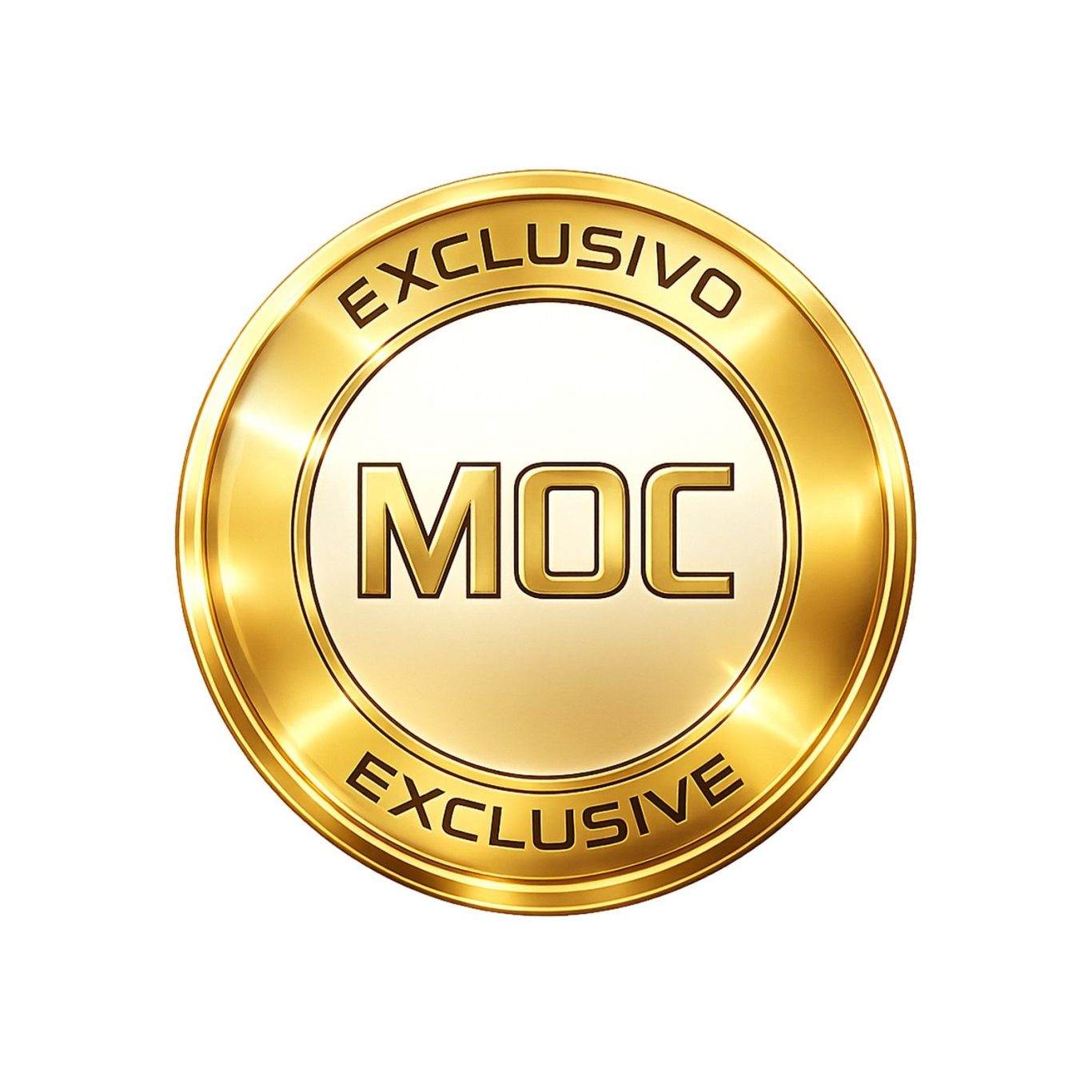Maquetas DIMALE - Juguetes de construcción MOC Lego Sello dorado que dice "EXCLUSIVO MOC" en el centro.